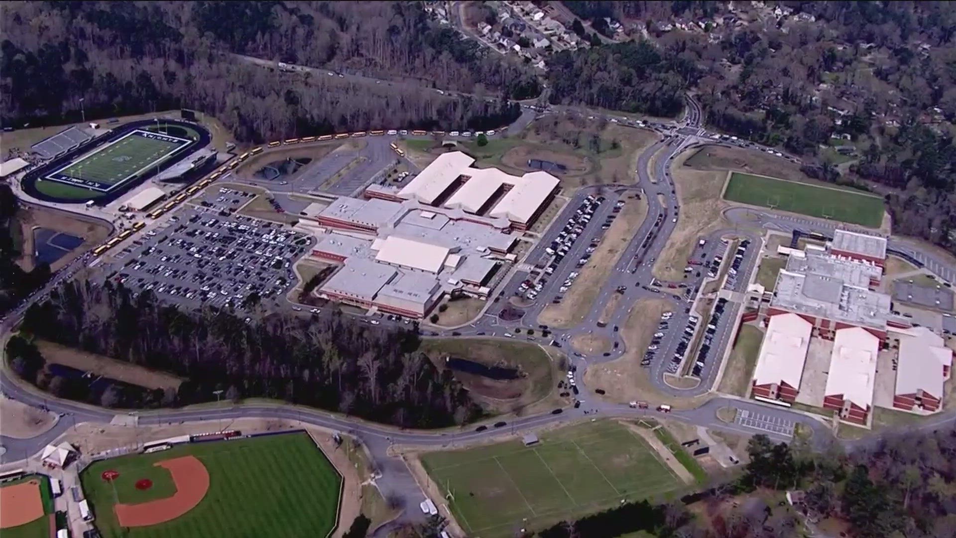 Students were evacuated to the stadium and Mill Creek Middle School gym.