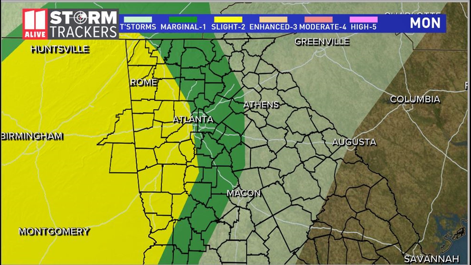 When to expect strong storms Monday night and early Tuesday | 11alive.com