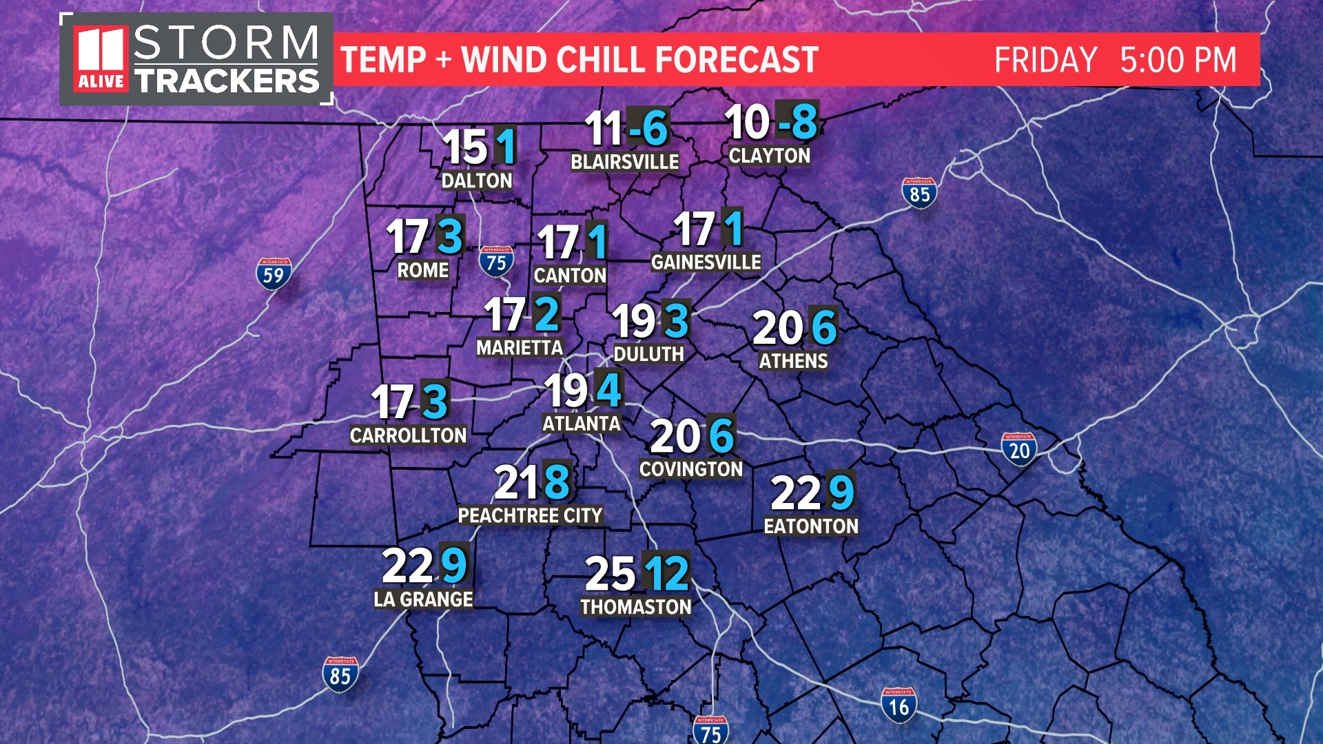 Winter weather Atlanta cold conditions live updates