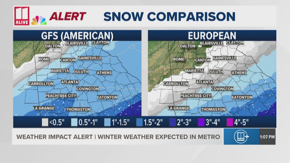 Snow in Tuesday 1 p.m. winter weather forecast update