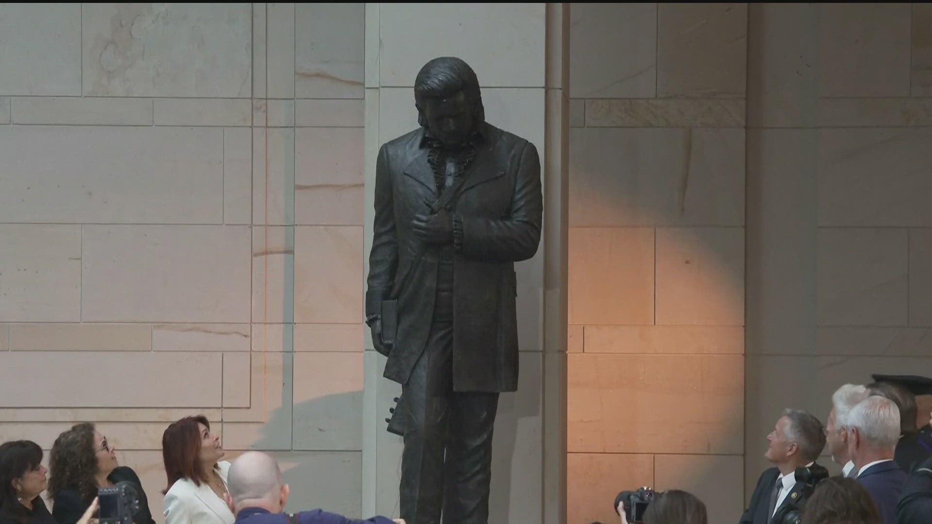 If you visit the US Capitol in Washington, you'll see statues of prominent Americans, including "The Man in Black."