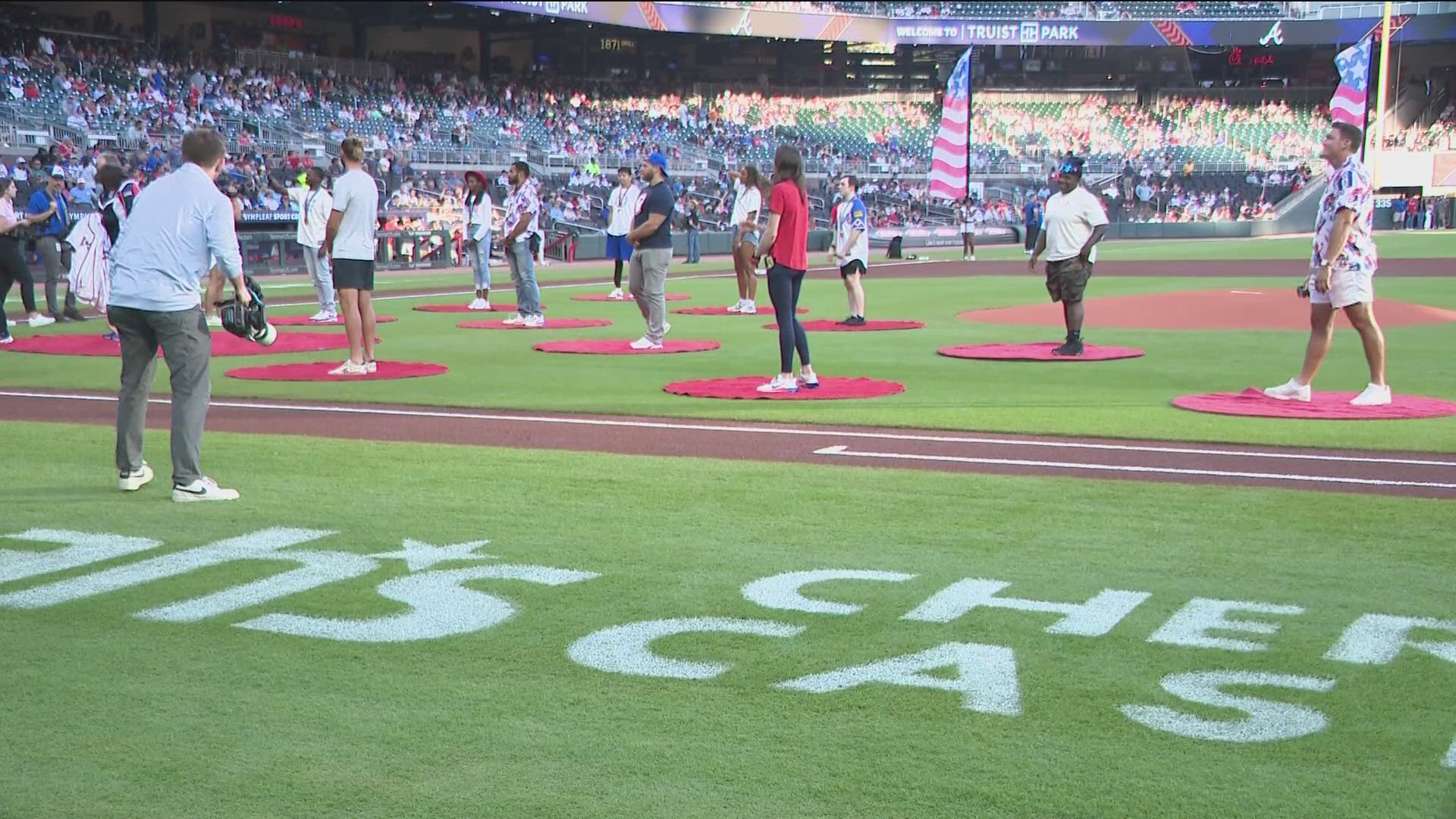 The Braves gave them each a jersey with their name on the back.