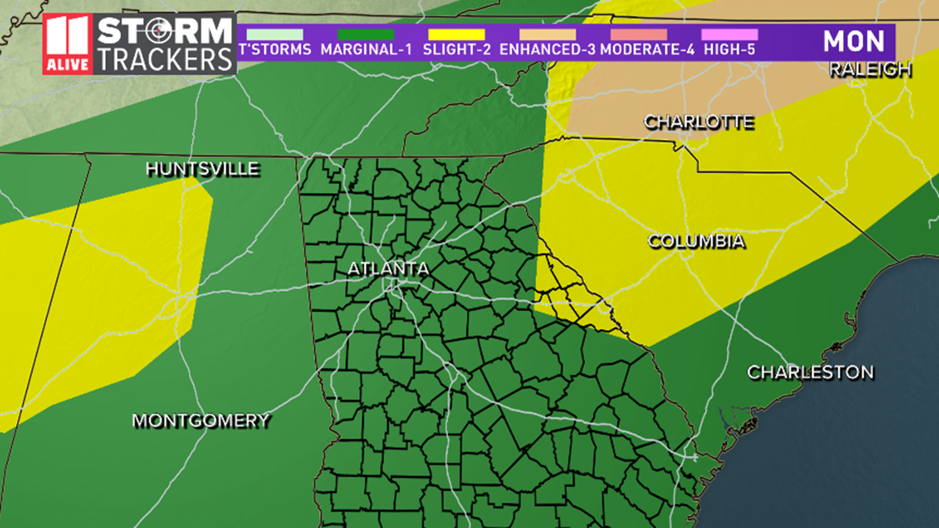 TIMELINE | Tracking isolated storms | 11alive.com