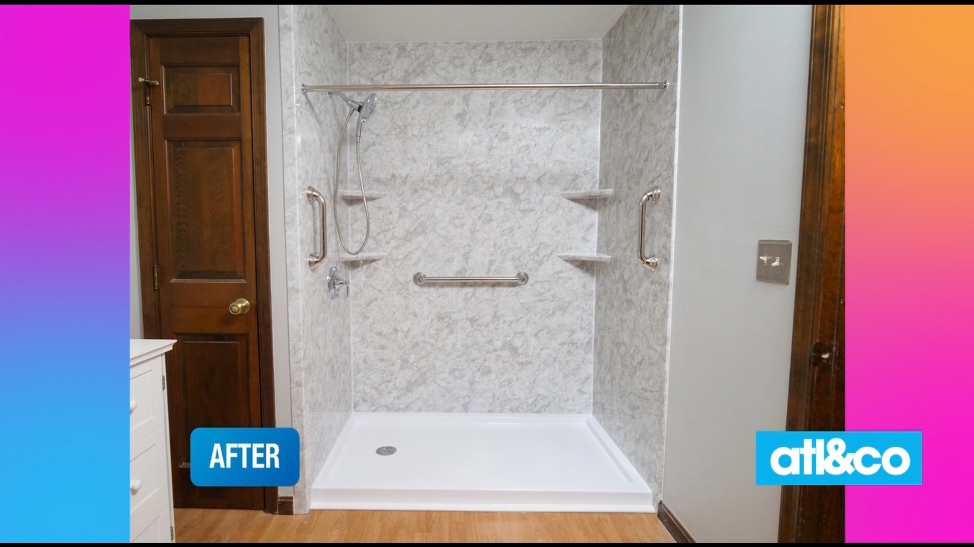 West Shore Home uses ADA compliant shower accessories and a one-day installation process for a beautiful and safe bathroom remodel.