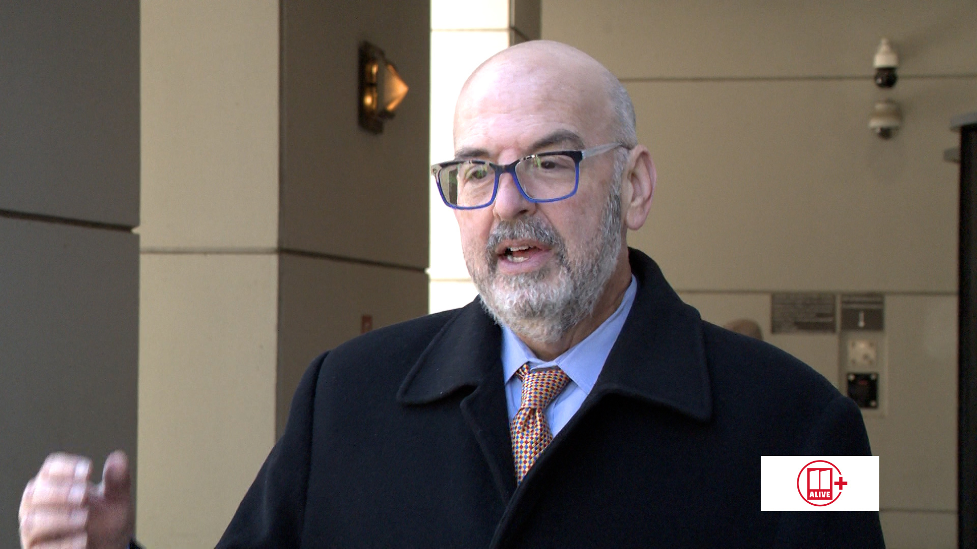 Attorney Douglas Weinstein answers questions after his client Deamonte Kendrick (aka "Yak Gotti') was stabbed while in custody at the Fulton County Jail.