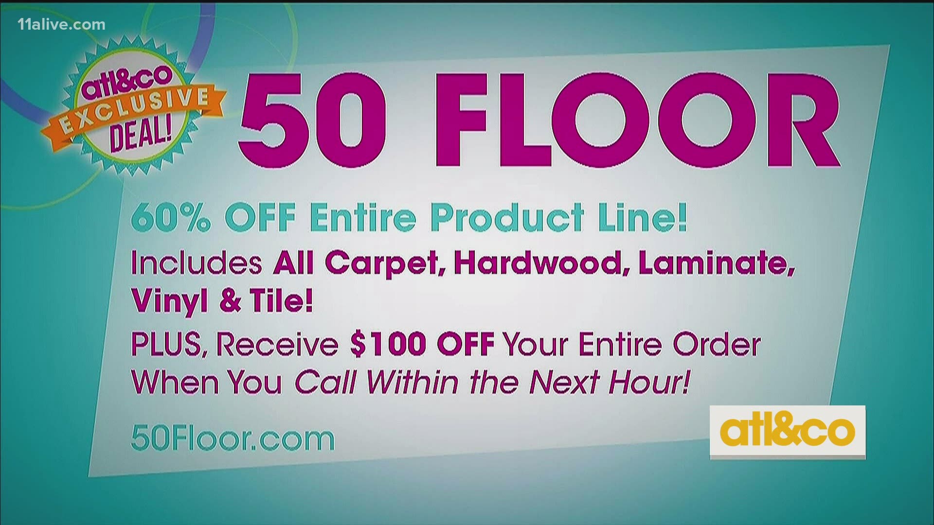 Take advantage of 60% off 50 Floor's entire product line and update your home with ease.
