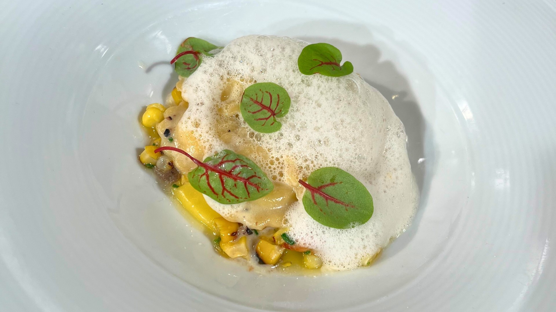 Enjoy a 5-star dinner at home with this delicious corn raviolini recipe.