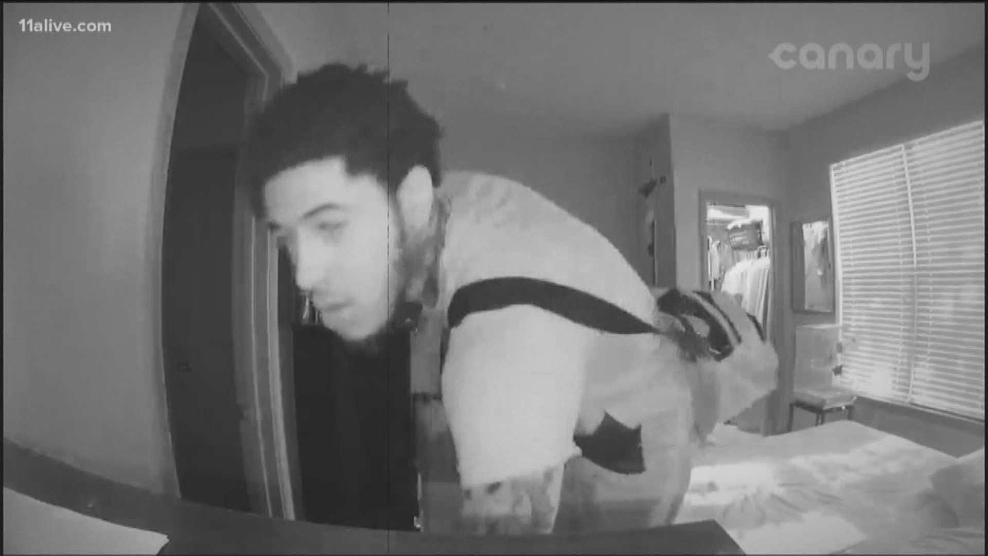 The resident told 11Alive he received an alert on his phone that the security camera was activated in his bedroom.