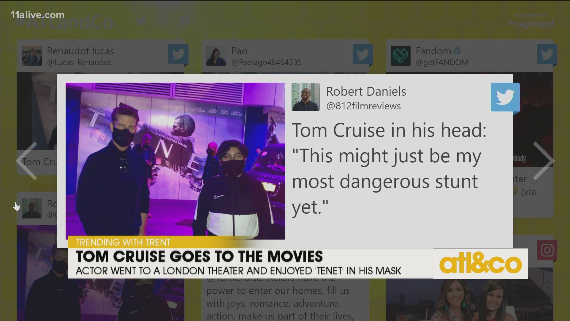 Movie star Tom Cruise heads to a London theater and documents it in a bizarre tweet. See what's Trending with Trent on 'Atlanta & Company'