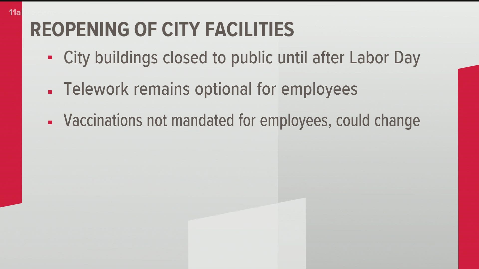 11Alive obtained a document which states the city plans to move back to Phase 3 of its reopening plan.
