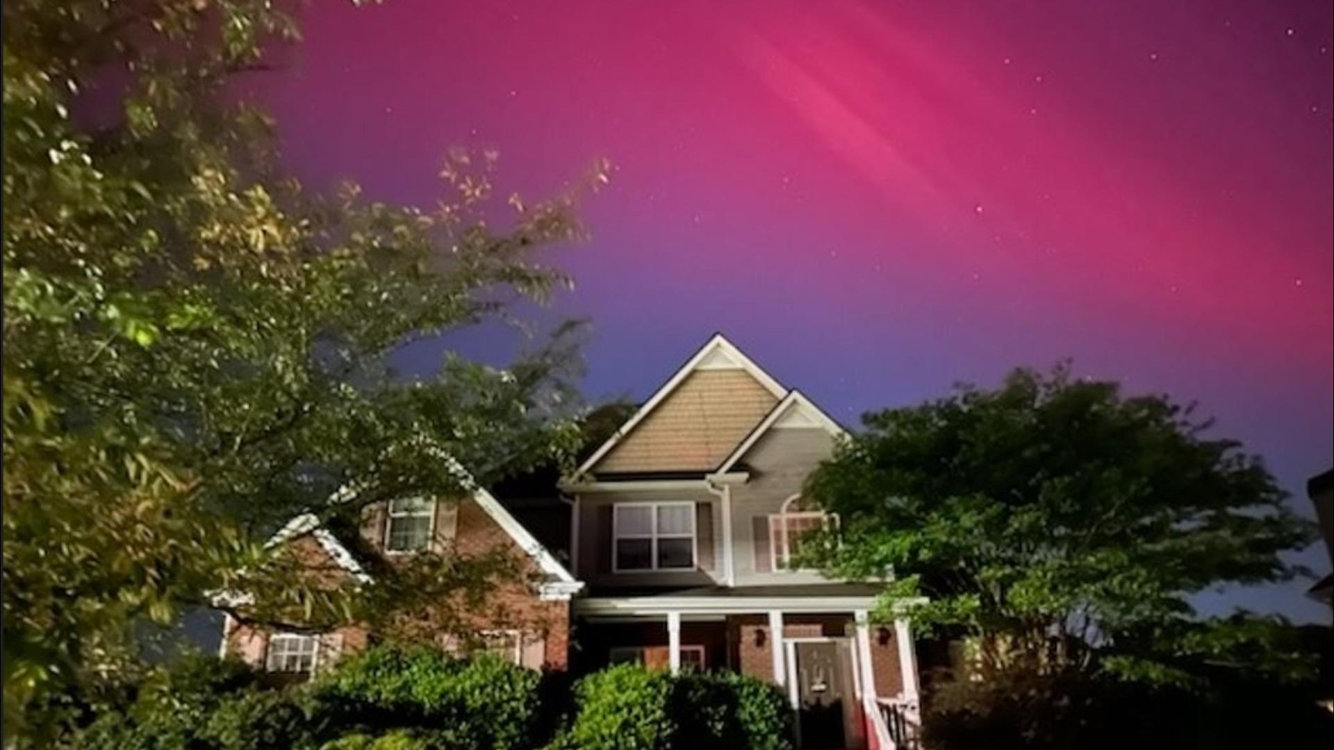 The sky put on a show last night in north Georgia as the northern lights made a rare appearance and you may see them again tonight.