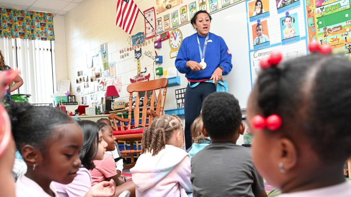Georgia native, Olympic legend Elana Meyers Taylor stops by Henry County pre-K class to inspire future generation