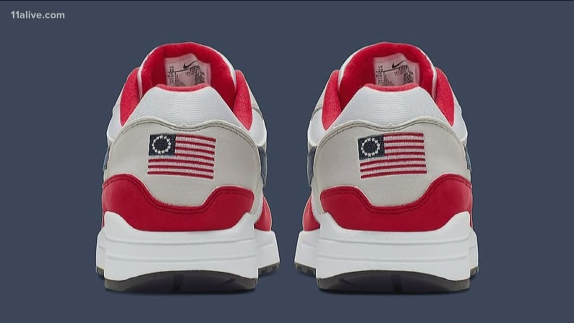 flag on nike shoes