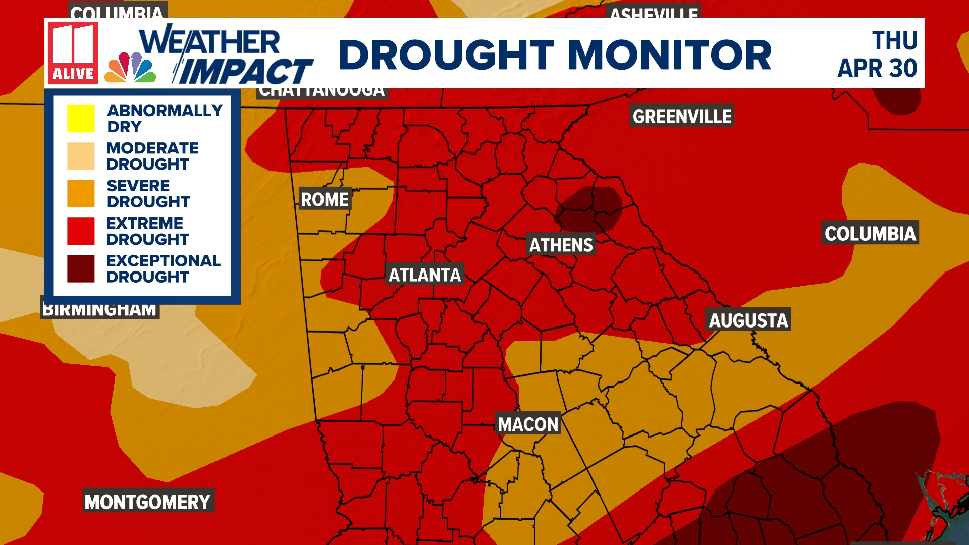 100% of Georgia in severe to exceptional drought | 11alive.com
