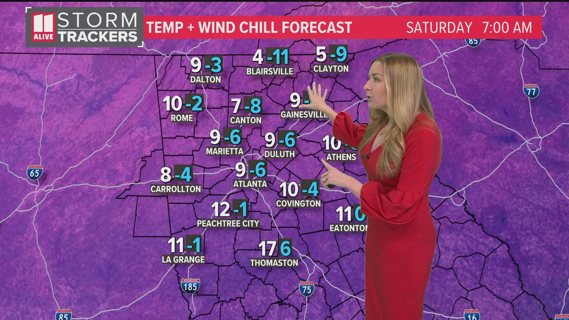 Here is when you can expect the coldest of temperatures in metro Atlanta.