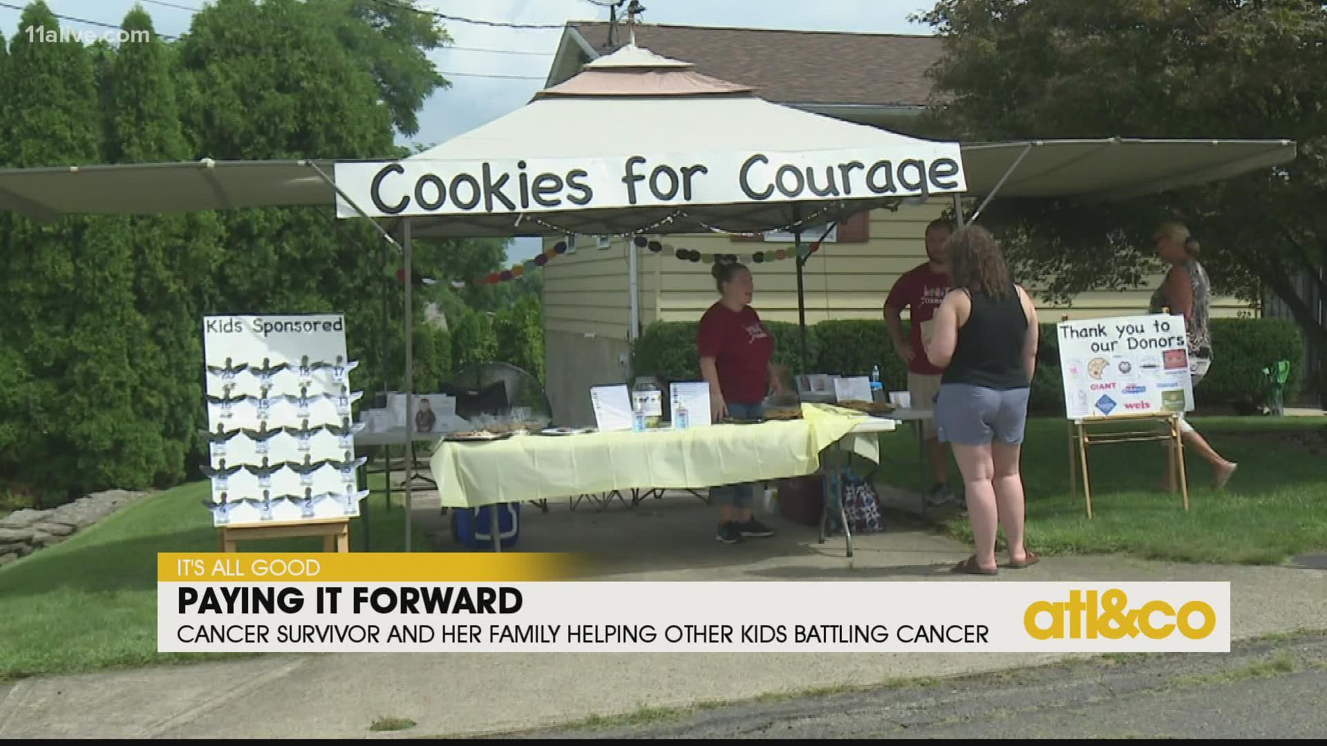 4-year-old Avery beat cancer and is now helping other kids battling the disease by selling cookies and buying beads for courage.