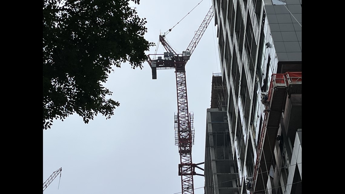 Crane collapse in Midtown on West Peachtree St.