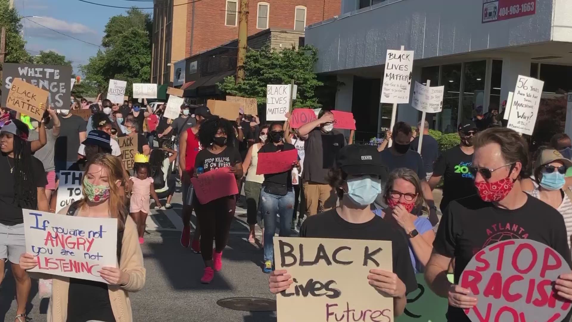 Over 100 residents participated in the two-mile march protesting police violence