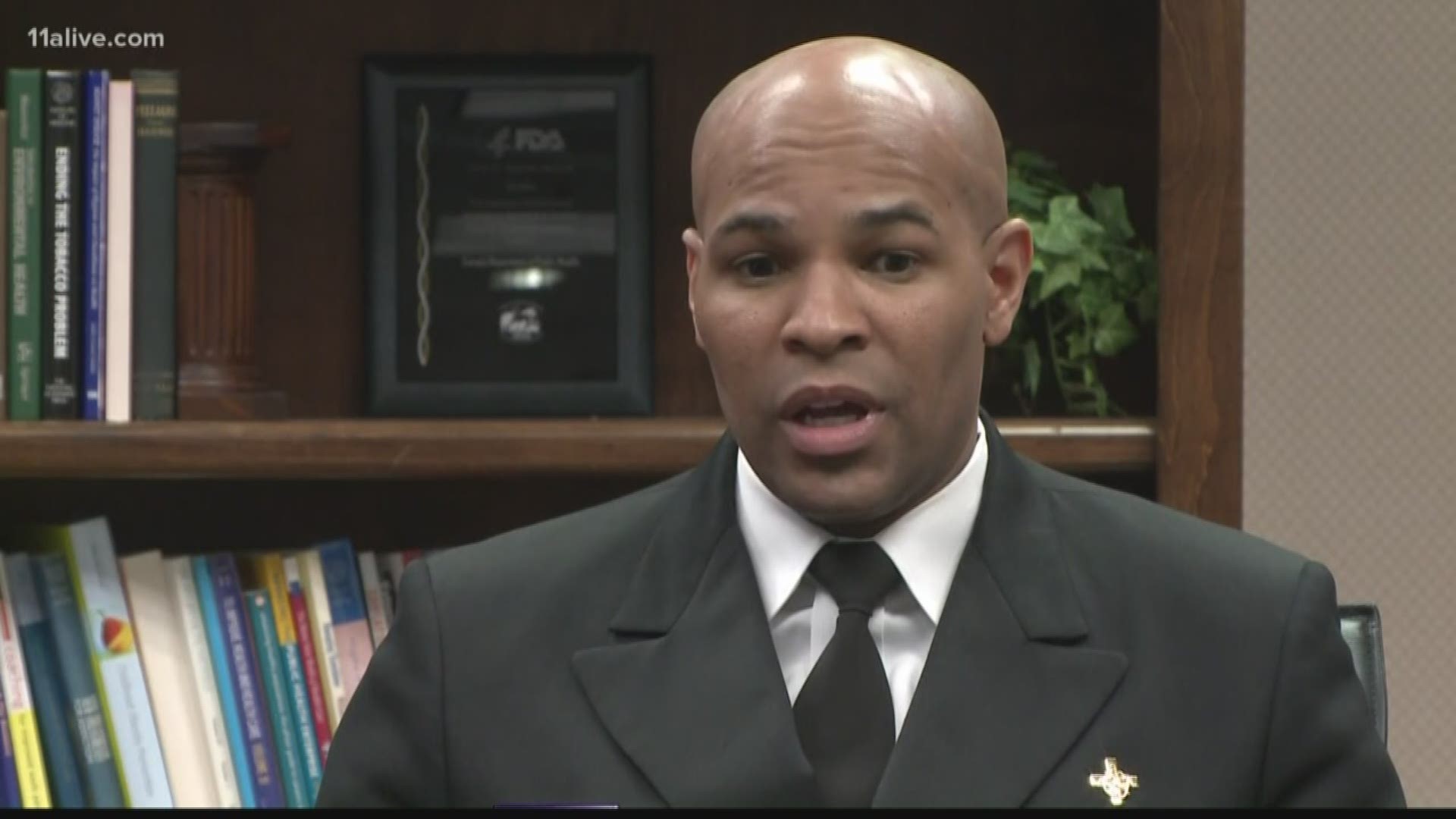 Shortly before the president's visit to the CDC, the U.S. surgeon general, Jerome Adams visited Georgia's department of public health.