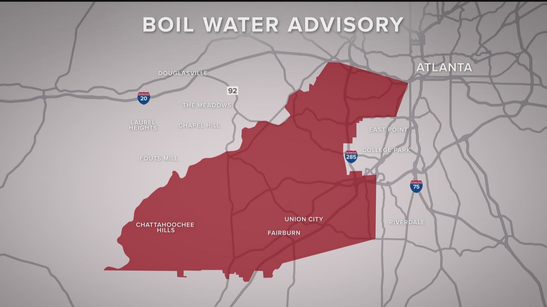 The boil water advisory followed a failure at the Adamsville Pumping Station, officials said.