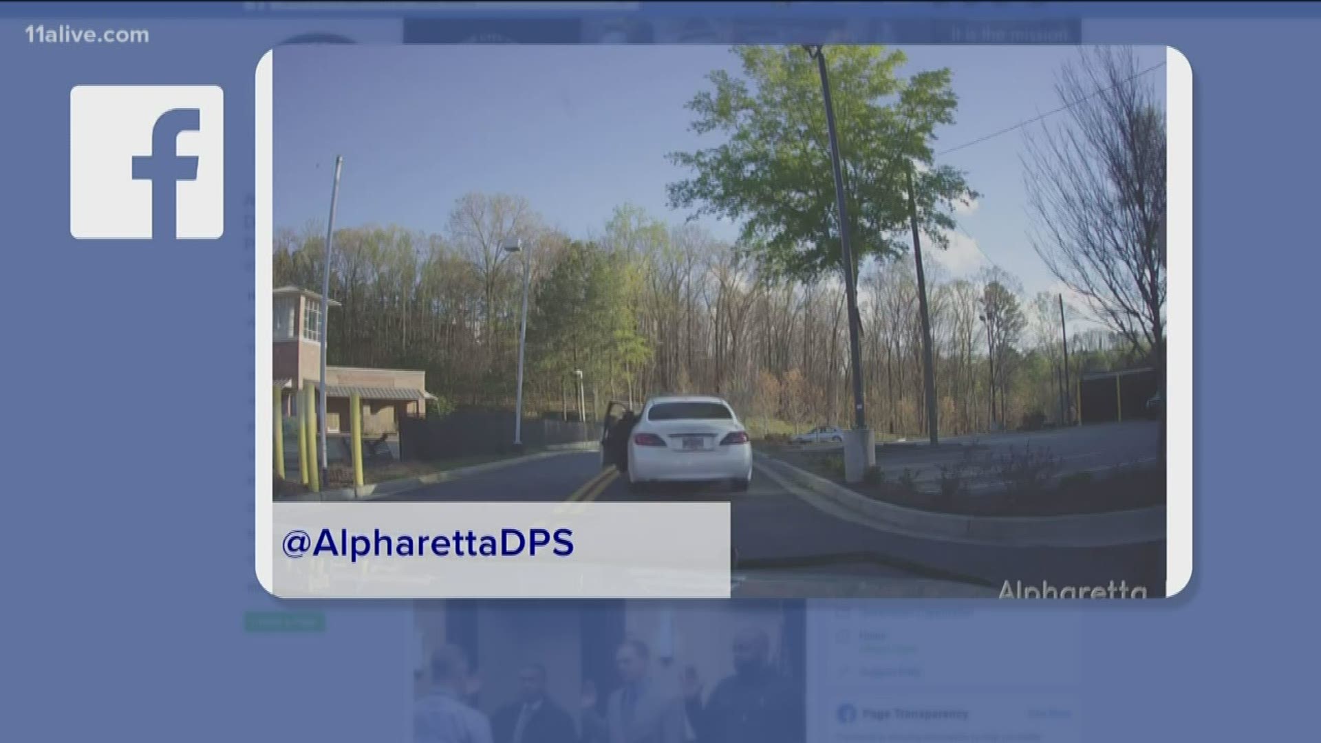 Alpharetta Department of Public Safety said it happened on April 5. An officer said he saw a man driving recklessly on Old Milton Parkway and pulled the car over.
