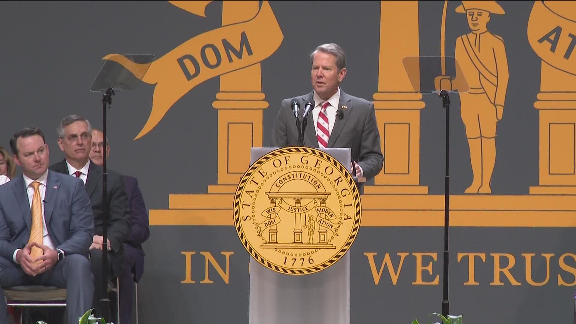 Gov. Brian Kemp intends to boost the pay of state employees by $2,000 a year, he announced Thursday, and has several cash programs in store for his second term.