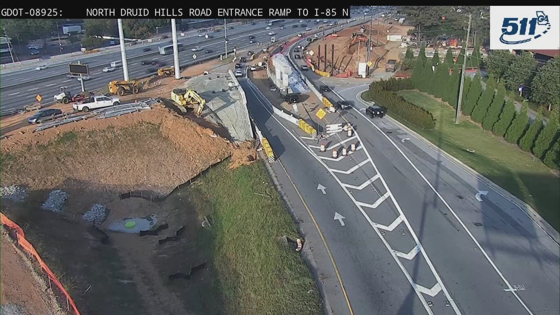 GDOT will be closing lanes on I-85 at North Druid Hills Road throughout the weekend.