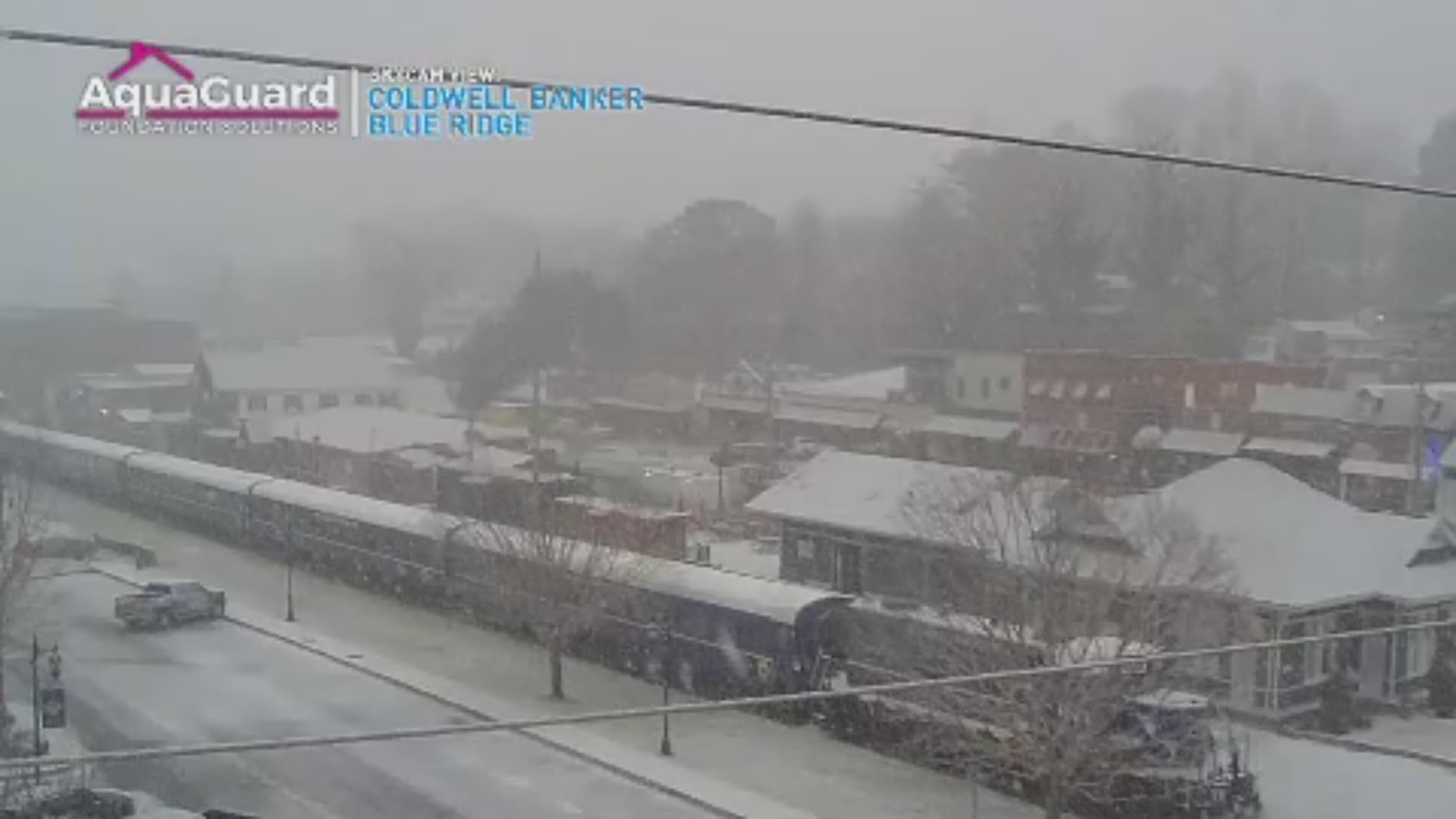 Blue Ridge is getting blanketed with snow as north Georgia is under a winter storm advisory today.