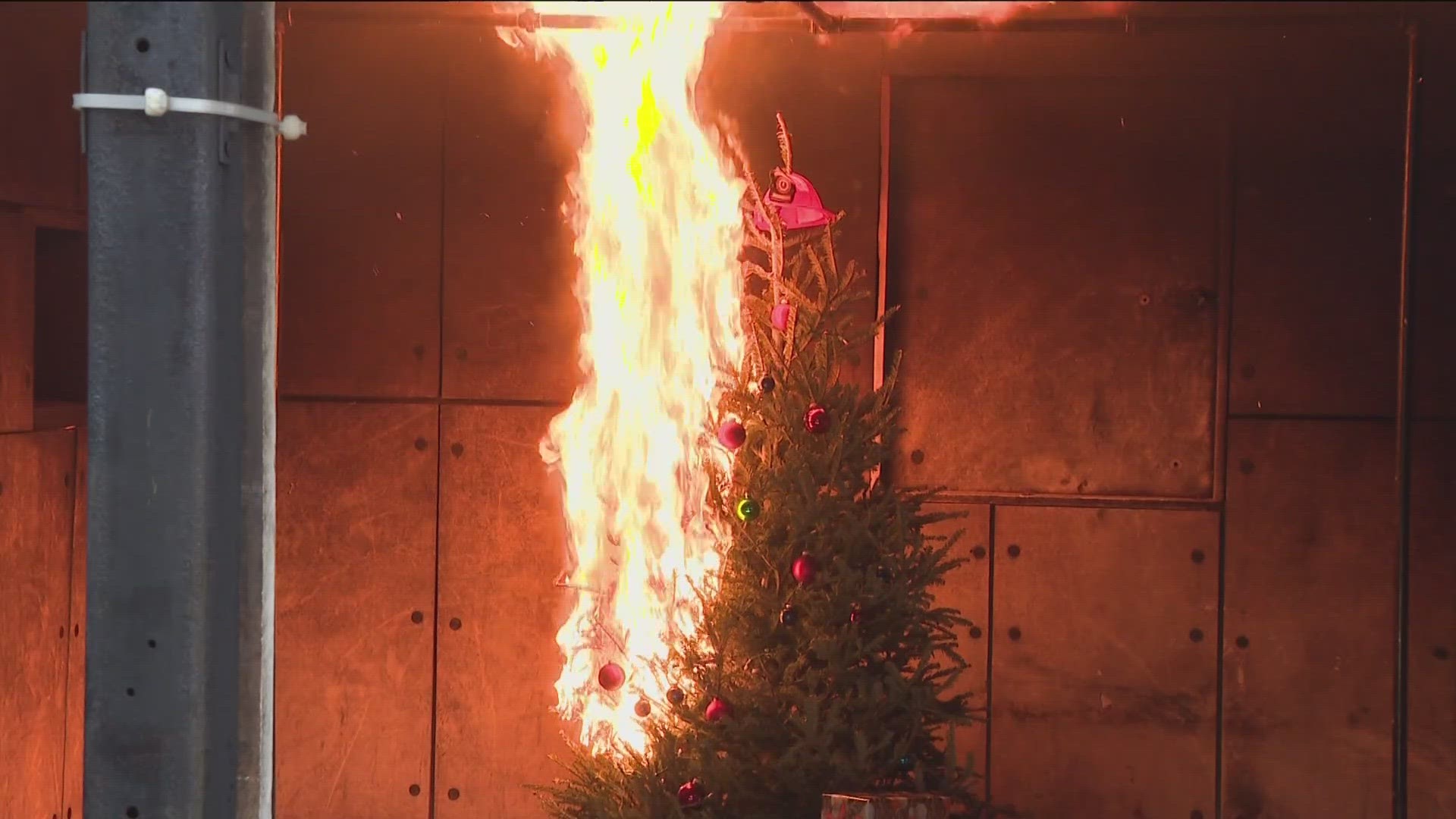 Cobb County officials urge holiday safety with Christmas tree fire