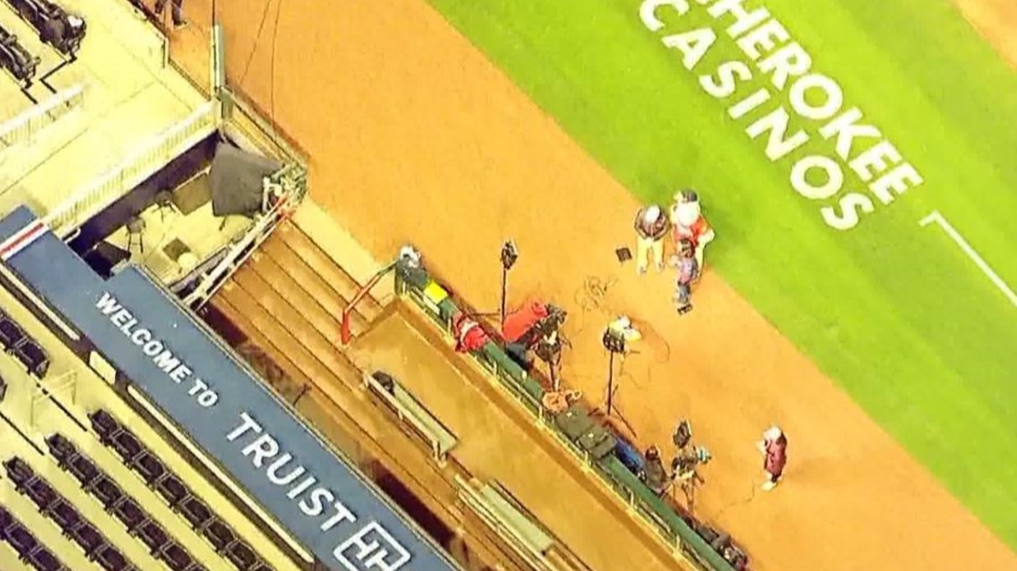 Bird's eye view | 11Alive Anchors with Braves mascot Blooper | 11alive.com