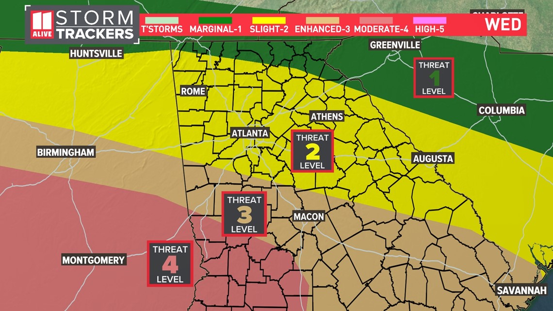 weather timeline Storms in Atlanta