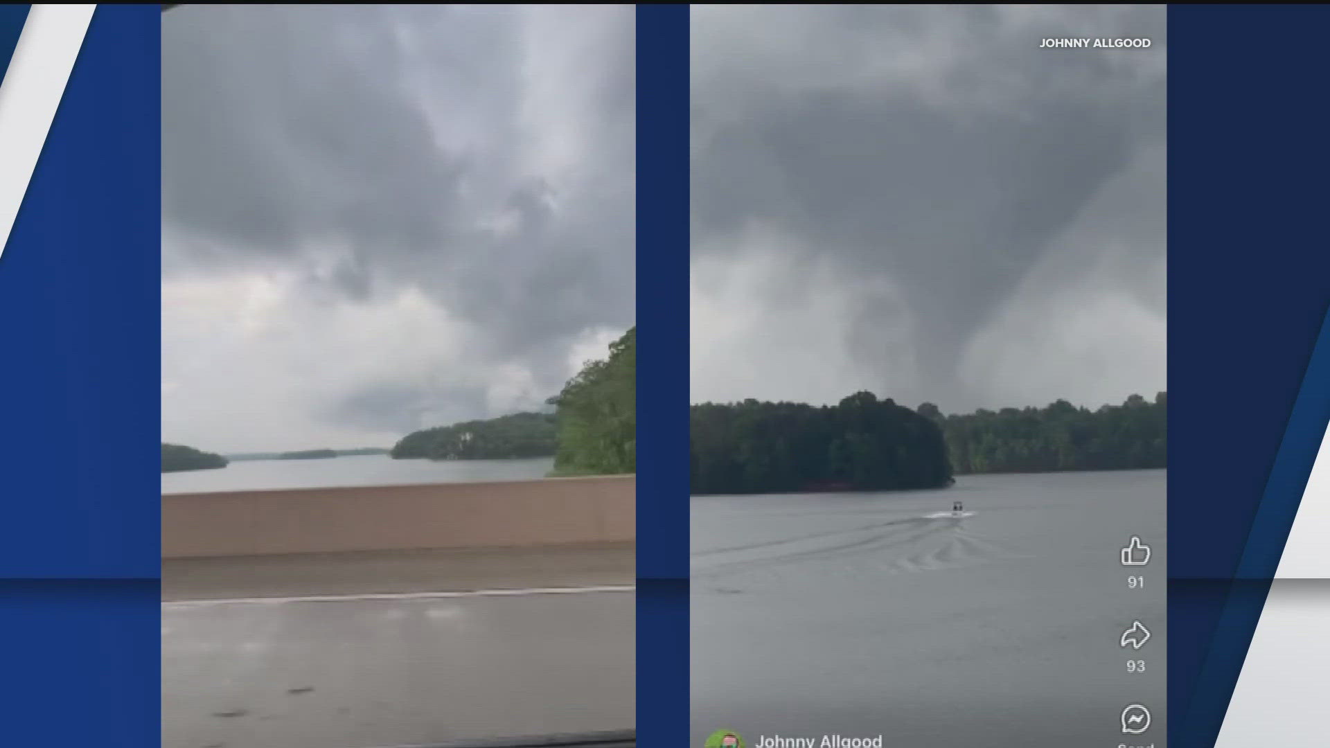 The National Weather Service confirmed it was an EF-1 tornado over Lake Lanier.