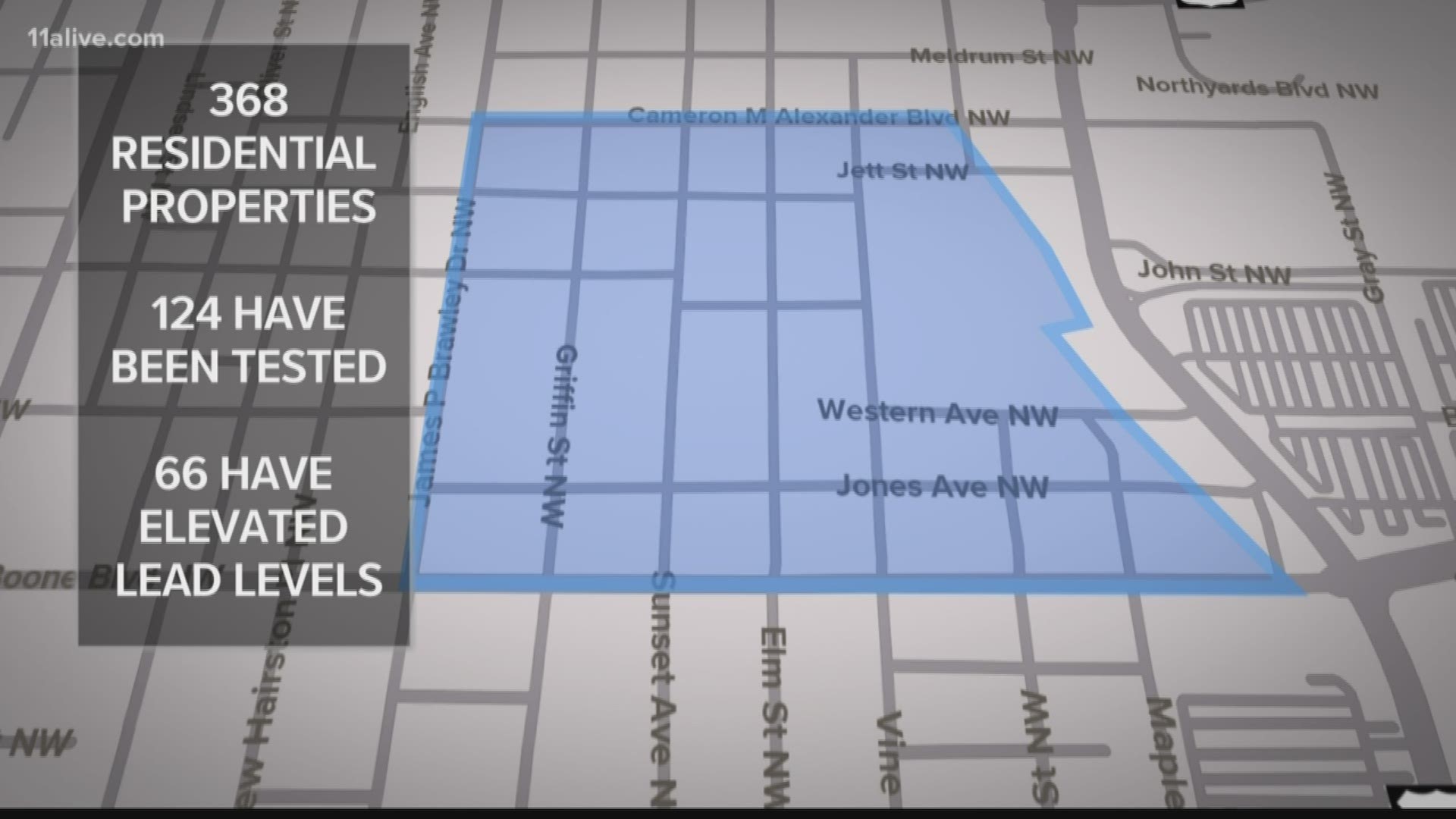 There are 368 homes in the area. The EPA has already tested the soil in 128. Of those, 66 had elevated levels of lead.