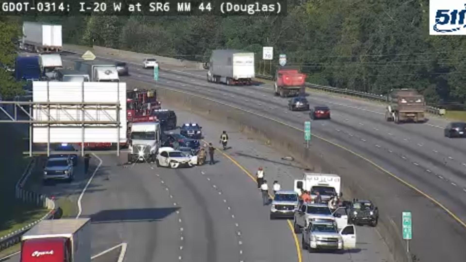 I 20 traffic crash shuts down eastbound lanes in Douglas County ...