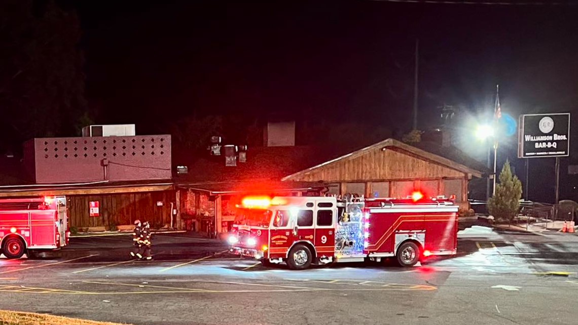 Williamson Bros Barbecue fire in Canton