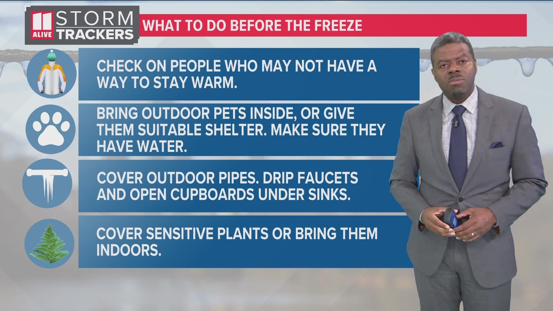 It is recommended that pet owners take their pets inside during this winter weather.