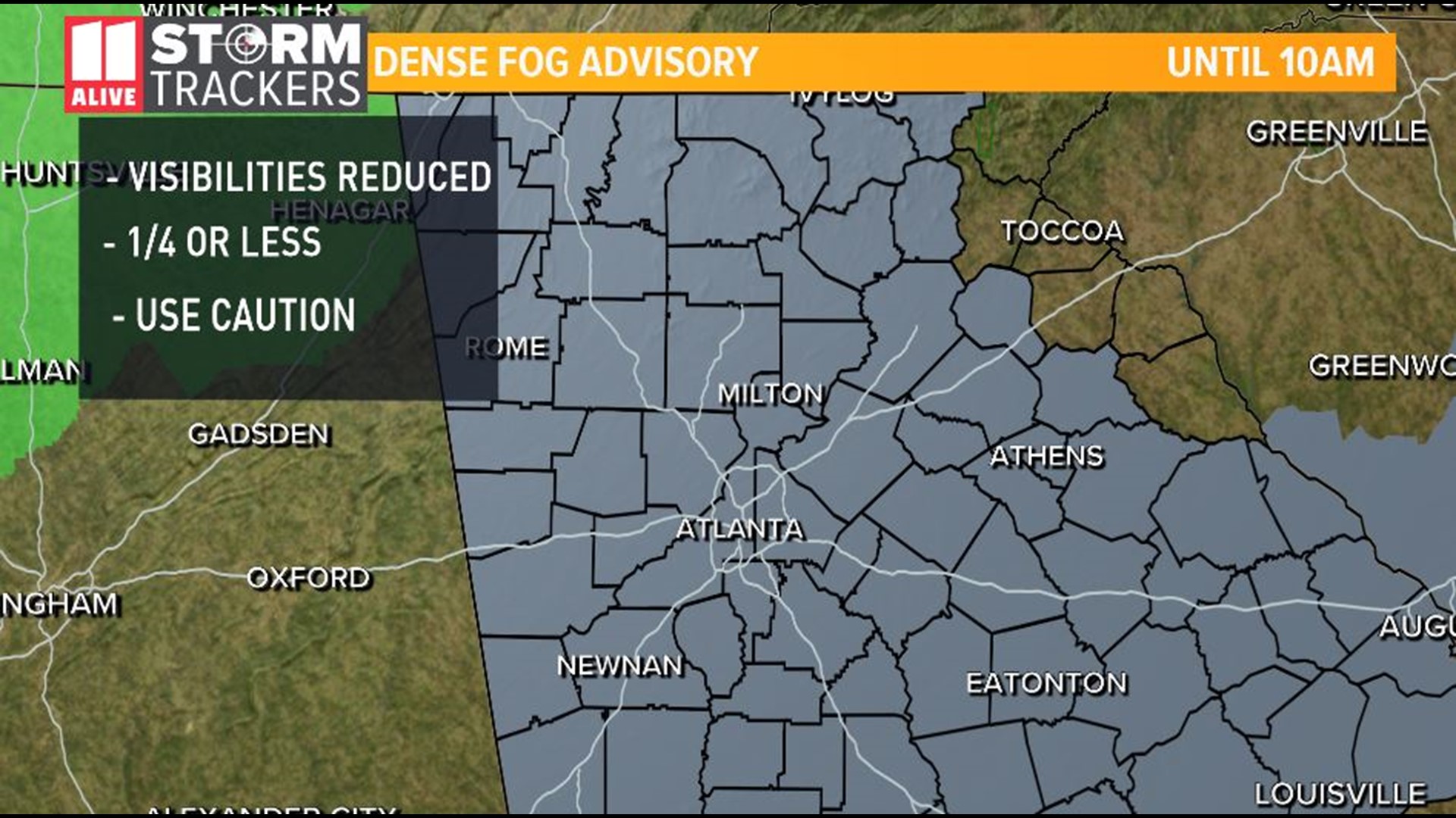 Dense Fog Advisory in effect this morning and Flood Watch continues through tonight.