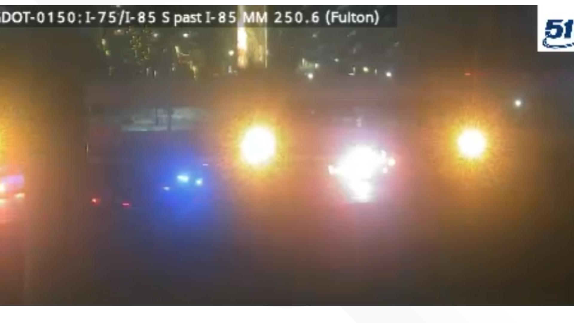 Multiple lanes closed on I-75/85 North in Midtown Atlanta after crash ...