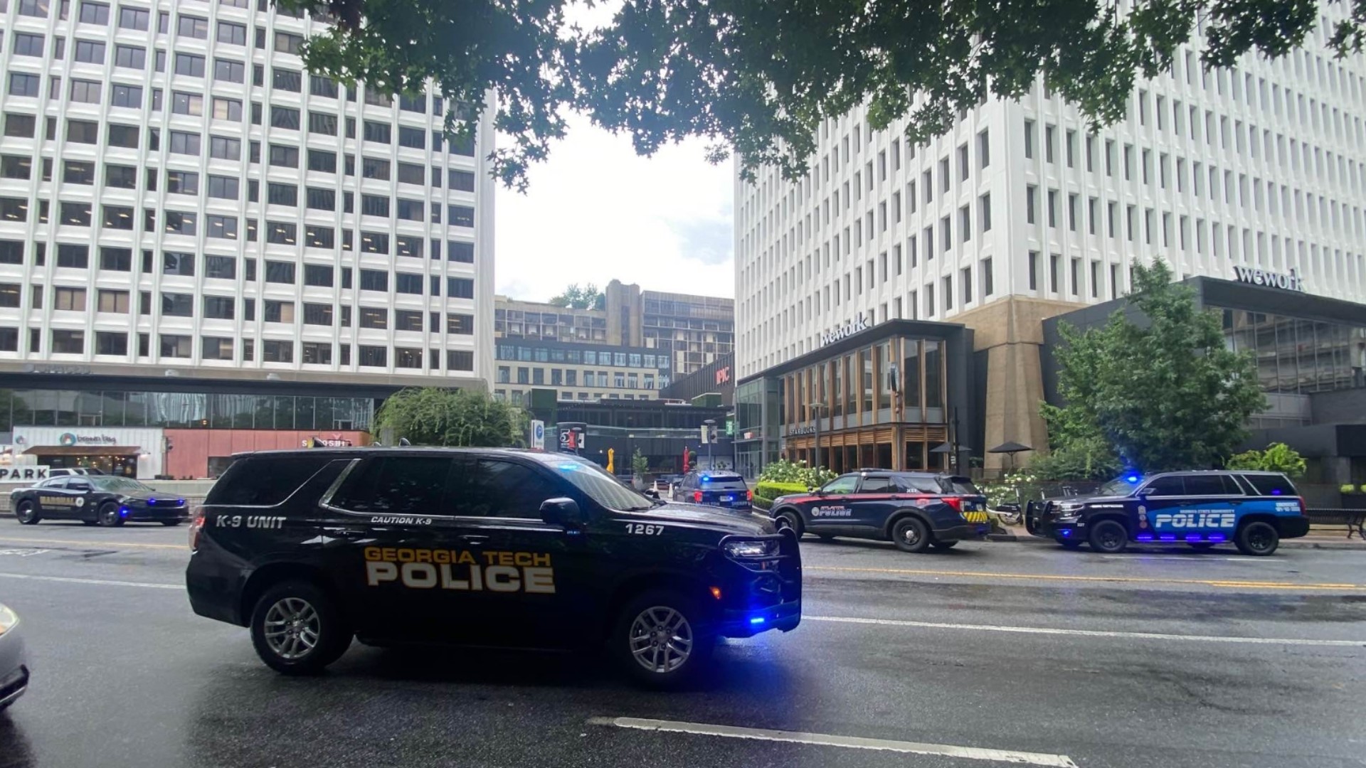 APD is asking residents to stay off the roads near the Midtown area, specifically between 12th Street and Peachtree St. NE and 15th Street and W. Peachtree St. NW.