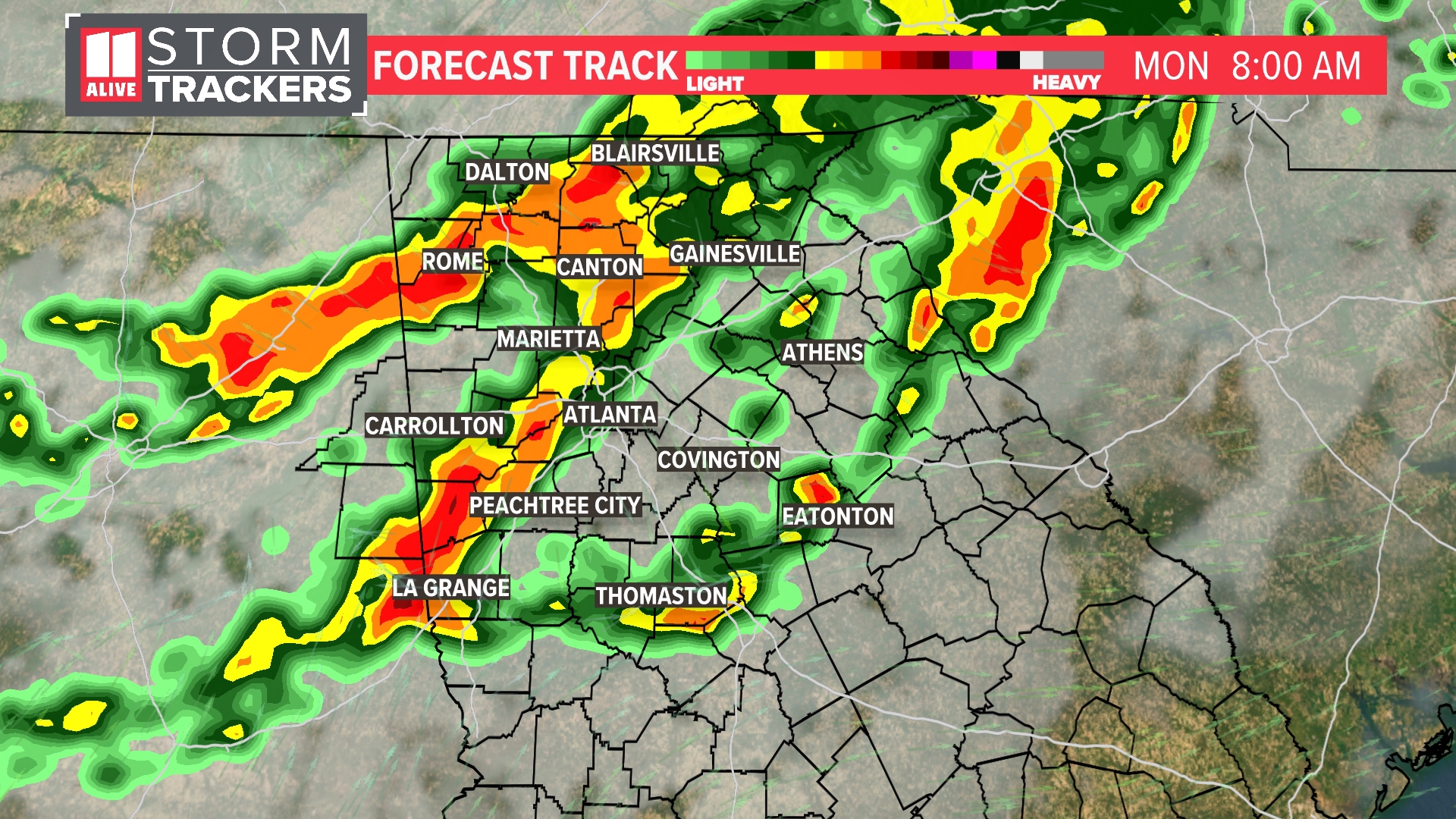 Timeline | Storms, some severe on Memorial Day in Georgia | 11alive.com