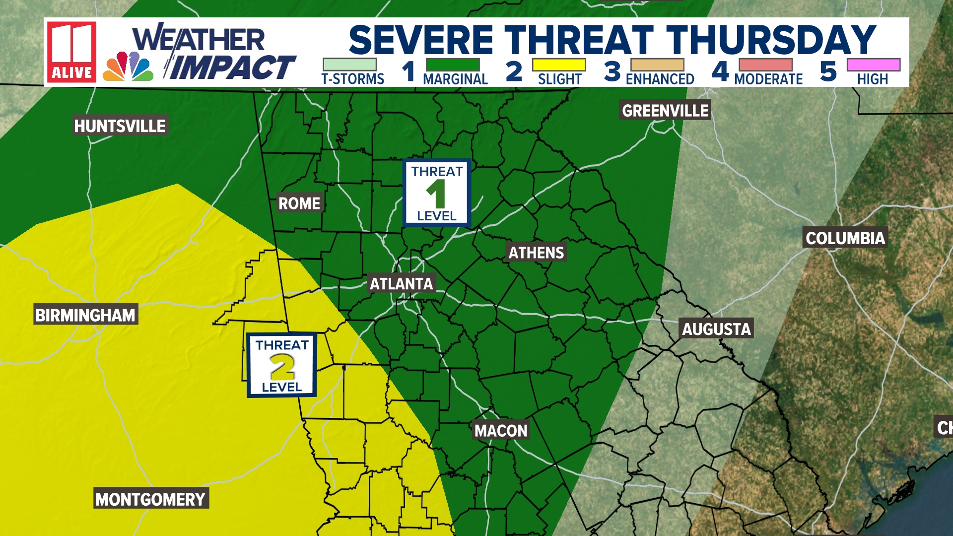 Weather Impact Alert | Tracking storms overnight | 11alive.com
