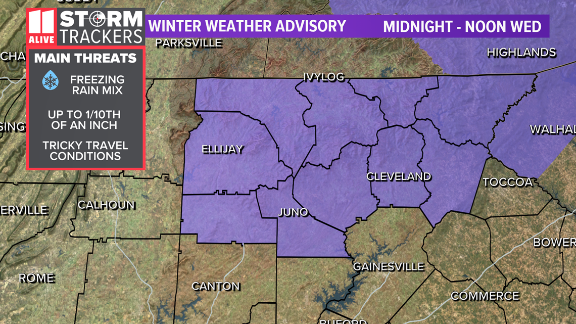 Winter Weather Advisory expanded in North Georgia Mountains | 11alive.com