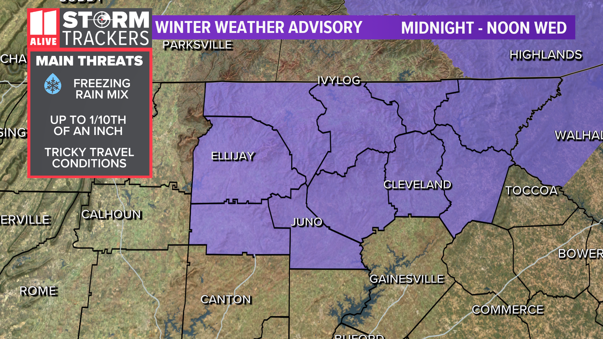 Winter Weather Advisory expanded in North Georgia Mountains | 11alive.com