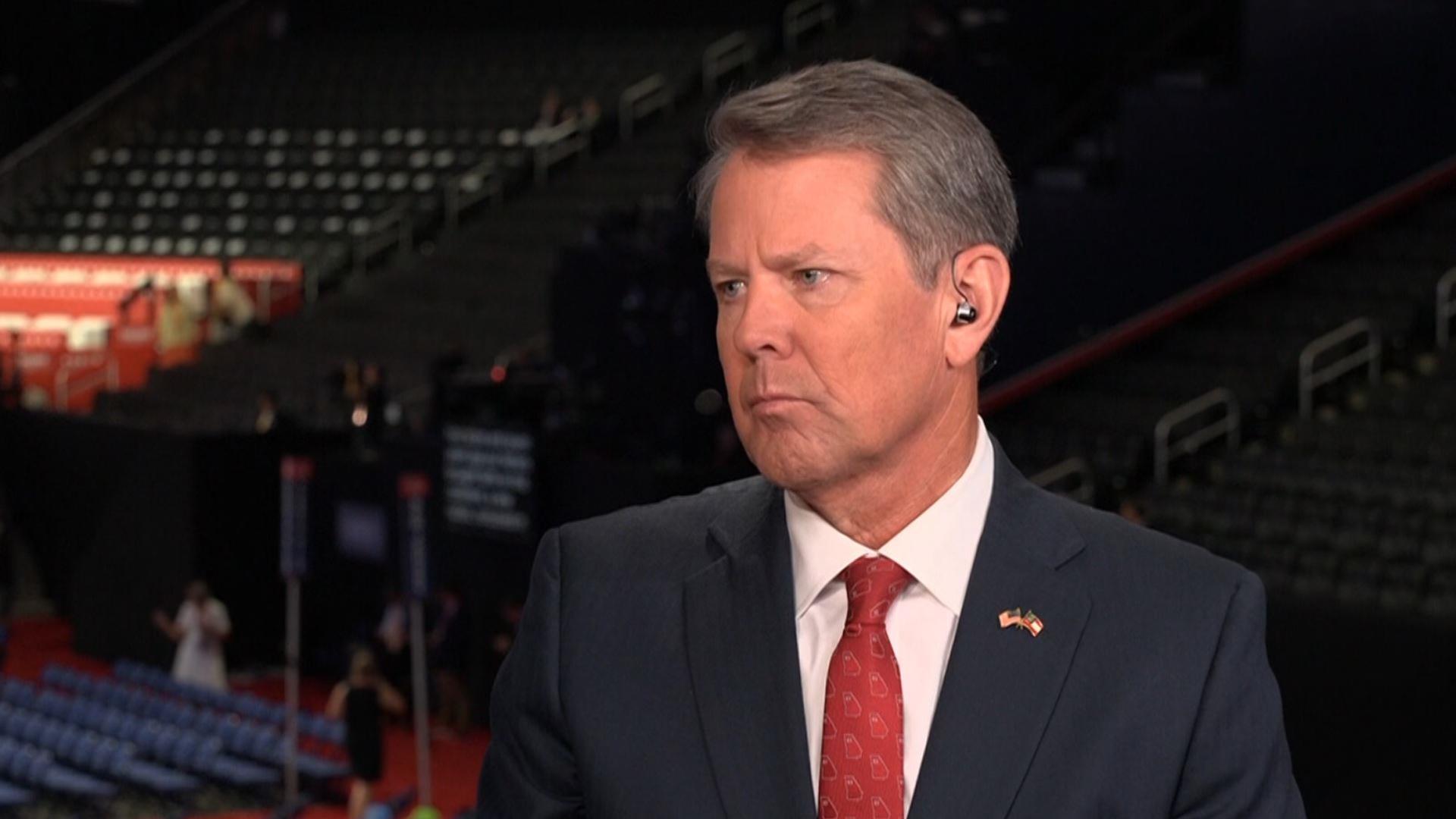 Georgia Gov. Brian Kemp spoke with CNN on Tuesday, July 16, at the Republican National Convention.