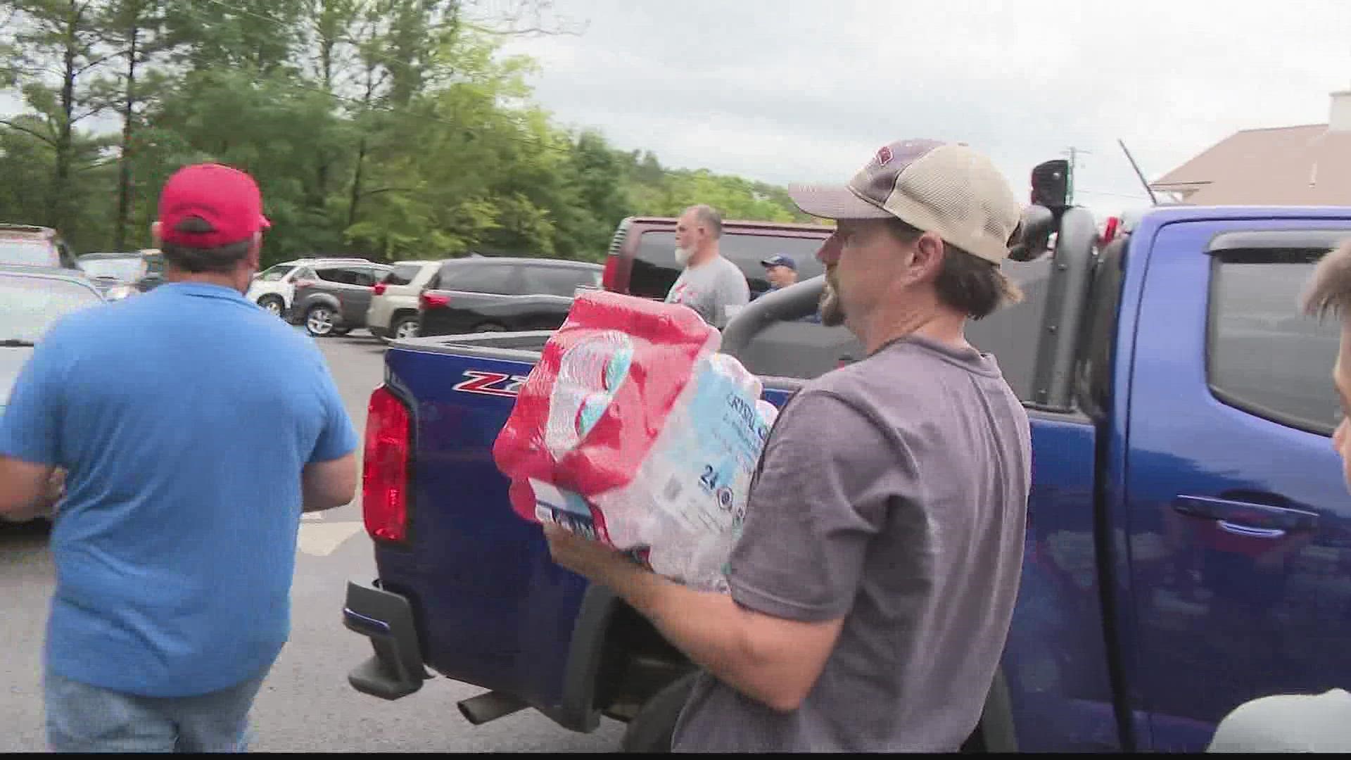 Water donations have been coming in from other states. There are also deliveries being made to the homes.