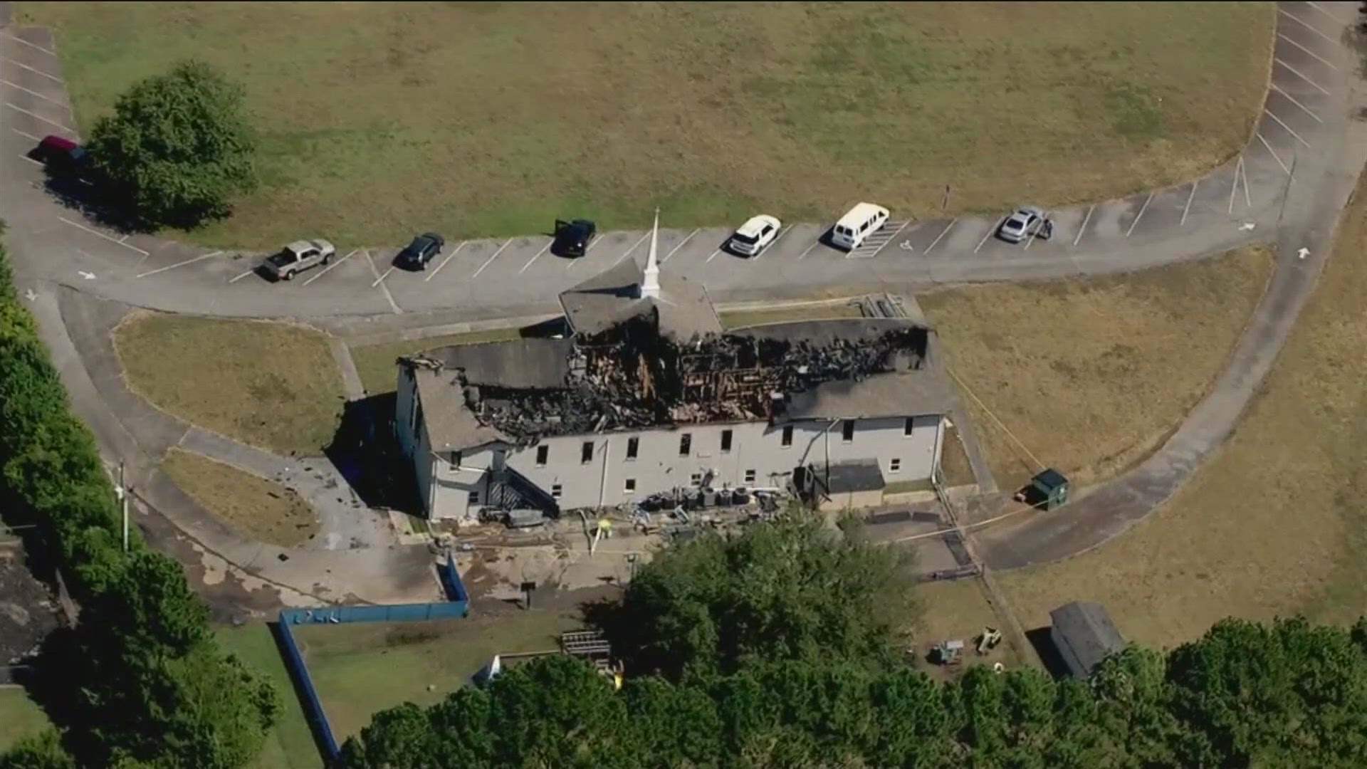 A fire broke out early this morning at Cornerstone Worship Center, a church and daycare center in Cartersville. The building was left in ruins.