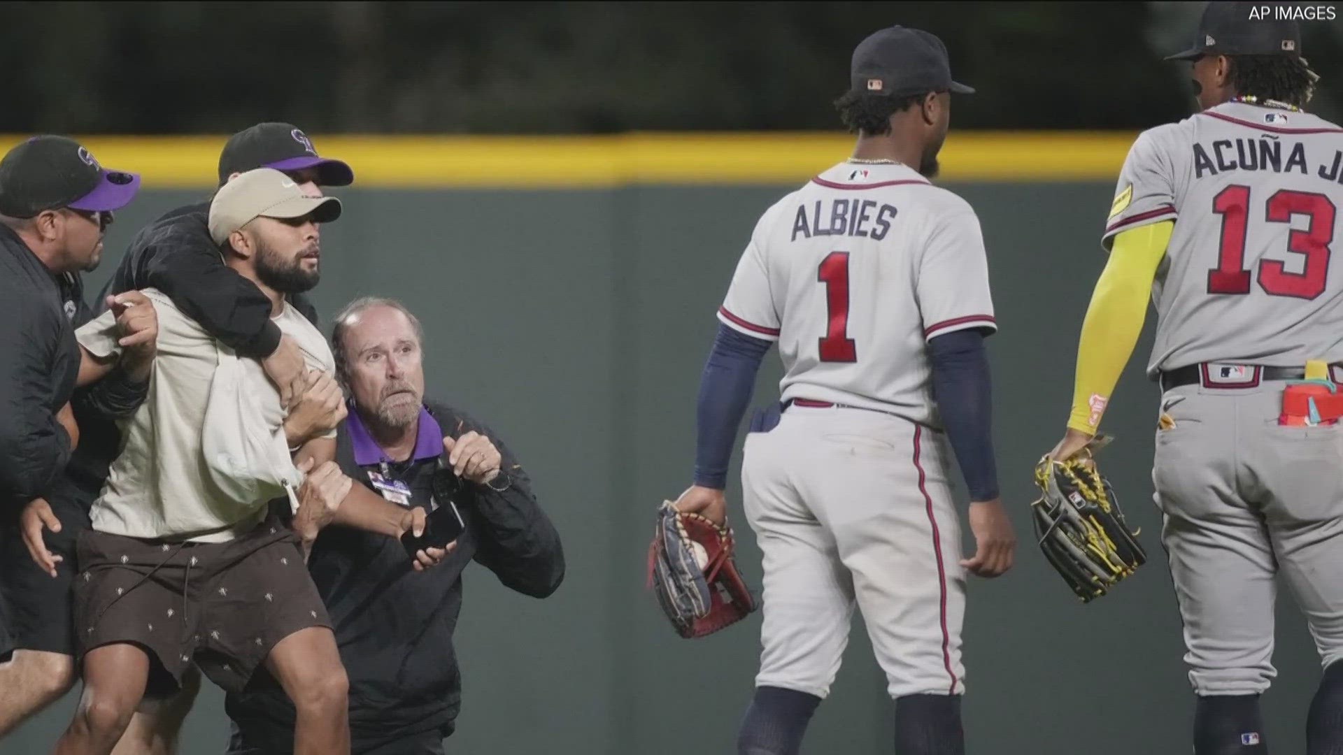 The rush happened as the Braves were playing Denver at Coors Field.