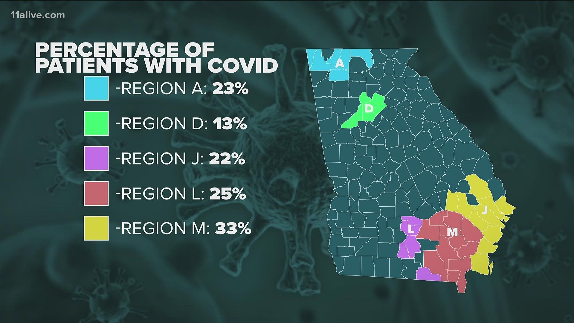 So many COVID patients are showing up at our hospitals that four Georgia regions are now facing serious strain.