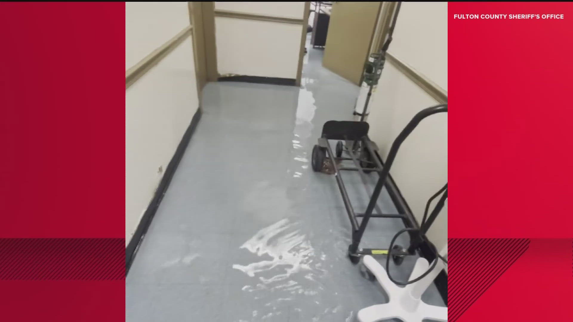 Crews assess damage at Fulton County Jail after pipe bursts in bathroom ...