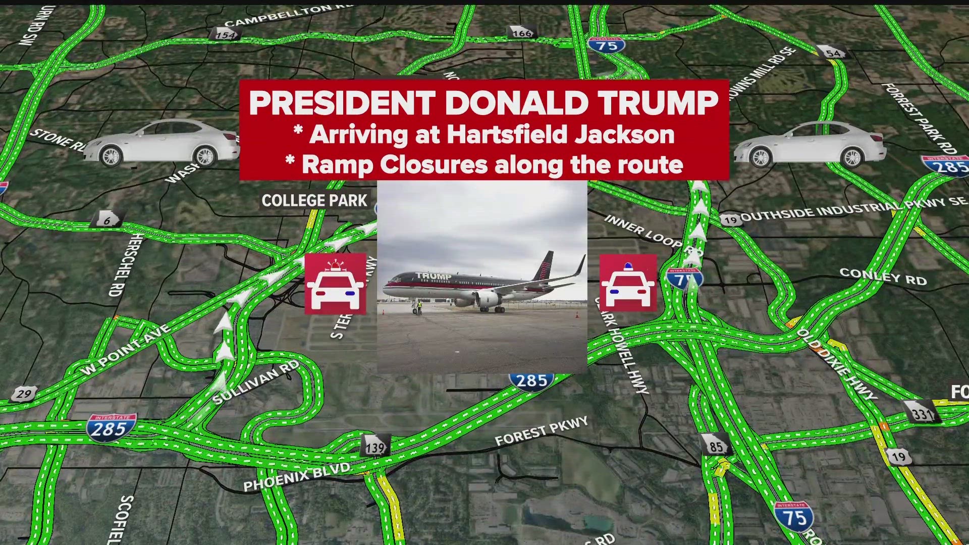 Traffic Here s what happens when Donald Trump comes to Atlanta